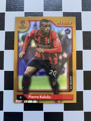 2021-22 Topps Merlin Collection Chrome UCL RC Pierre Kalulu Gold /50 AC Mailand - Bild 1 von 2