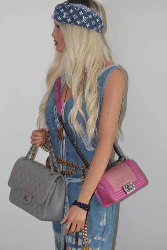 CHANEL Small Le BOY Pink Metallic Galuchat Stingray Flap Chain Bag ~DISCONTINUED - Picture 22 of 24