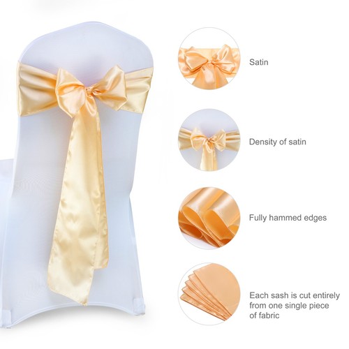 150 Satin Chair Sash Bows Band Wedding Party Banquet decoration - FREE SHIPPING - Picture 5 of 44