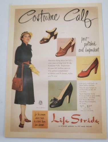 Zapatos Life Stride Antigua Postal Retro Sin Usar Dividida Atrás Publicidad - Imagen 1 de 3