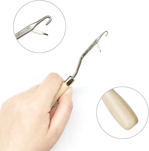 3-Pack Wooden Bent Latch Hooks - Versatile Hooks for Crafting & Organization - Picture 5 of 6