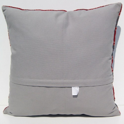 Handmade Turkish Kilim Pillow Cover 18"x18" Checkered Pattern Rustic Home Decor - Picture 7 of 7