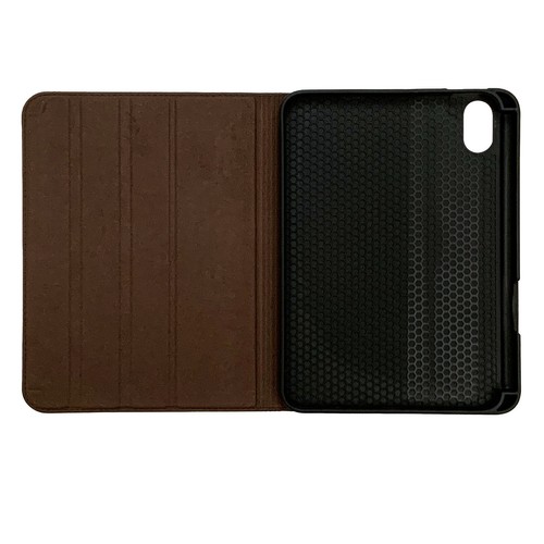 iPad Mini 6 Marrón Oscuro Cuero Genuino Estuche - Con Soporte para Lápiz - Dormir/Despertar - Imagen 2 de 7