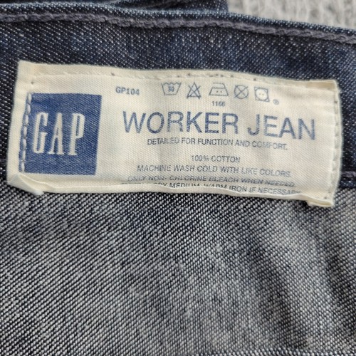 Gap jeans mens Worker 38x32 blue Wide Leg Baggy Loose 100% cotton 21 leg opening - Picture 3 of 24