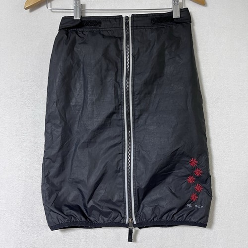 Skhoop 7/8 Snow Skirt 21” Floral Embroidered Zip Front Winter Insulated Black