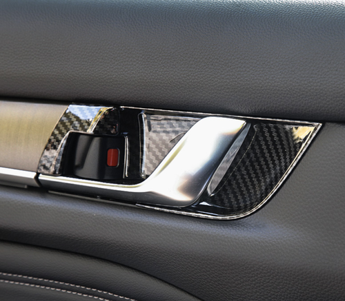 For Honda Accord 2018-2022 Carbon Fiber Style ABS Inner Door Bowl Cover Trim 4X - Picture 5 of 5