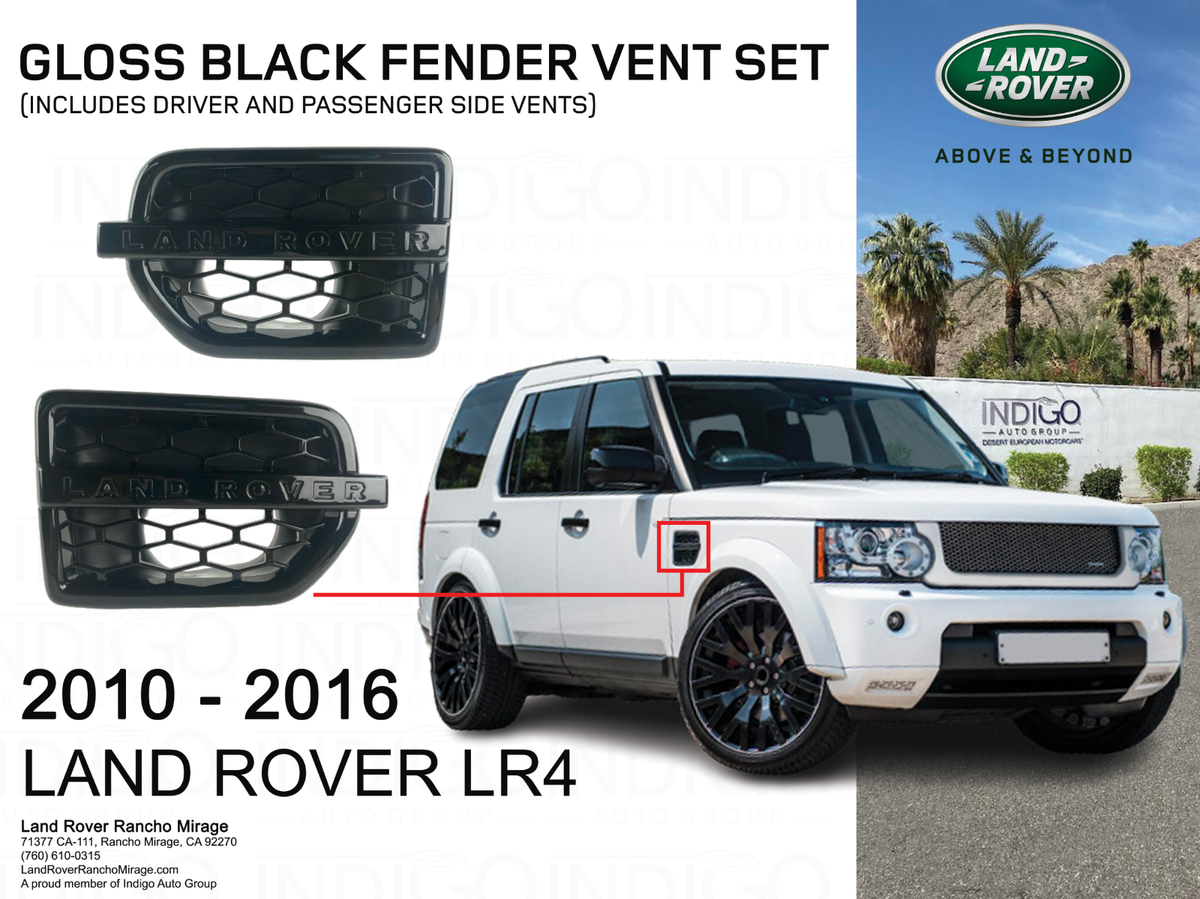 Kit Garnitures Et Grilles D'aération Pour Range Rover Evoque L538 (2012-2018) - 4 Pièces En ABS/PC Noir Brillant