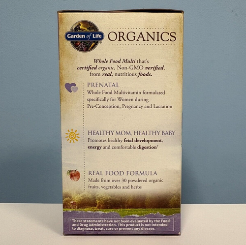 Garden of Life Organics Prenatal Multivitamin 180 tablets EXP 07/2027 - Picture 3 of 4