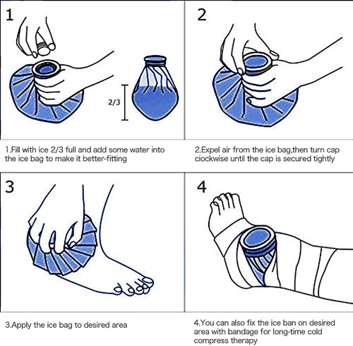 4-Pack Reusable Ice Bags with Wrap, 3 Sizes for Hot Cold Therapy Pain Relief - Picture 7 of 12