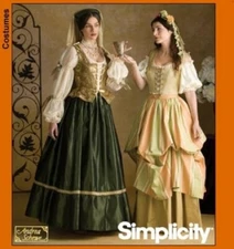 Renaissance Woman's Costume Sewing Pattern Simplicity 3809 OOP U-Pick Size 4-20