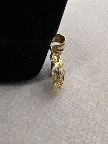 CUTE Solid 14K Two Tone Gold Created Ruby & CZ ELEPHANT BABY Charm Pendant 2.8gr - Picture 8 of 9