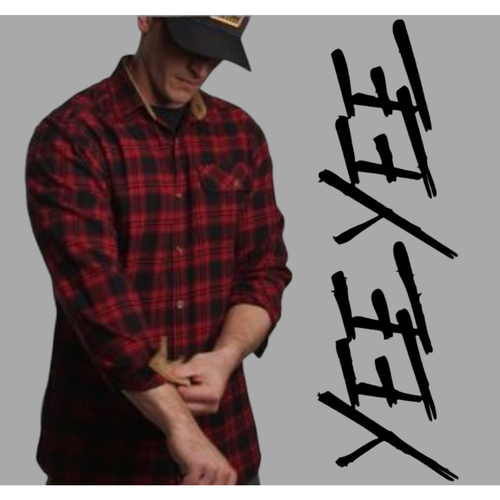 Yee Yee men's Flannel Plaid Button Down Shirt Red and Black - medium - Picture 7 of 7