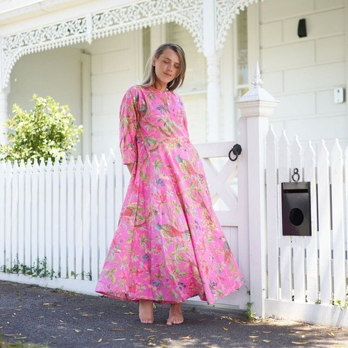 Blossoming Bliss' 100% Cotton Maxi Dress | Floral Boho Look - Imagen 4 de 4