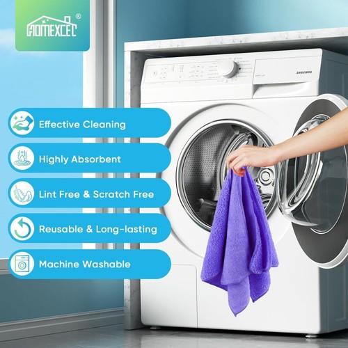 12 Pack Microfiber Cleaning Cloths, 4 Color Assorted, 11.5" x 11.5" Rags - Picture 75 of 96