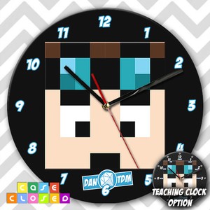 dan tdm diamond minecart head wall clock teaching learn gift bedroom
