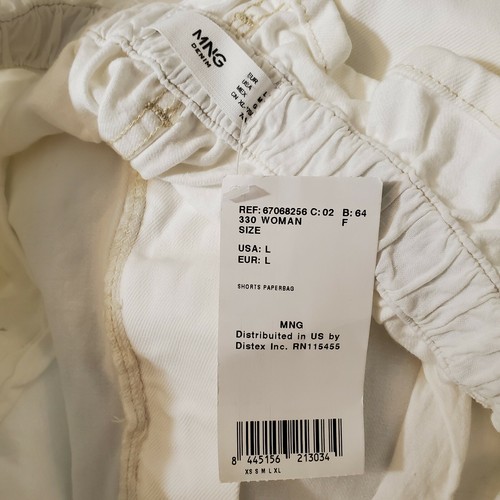 MANGO weiße Denim-Damenshorts Größe L Bürotasche elastische Taille RN115455 NEU - Bild 4 von 11