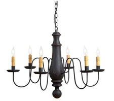 Irvin's Large Norfolk Wood Chandelier - Hartford Colors - Primitive Light - New!