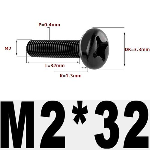 304 Stainless Steel Black Cross Pan Head Screw Round Head Bolt M2-M8 - Picture 27 of 103