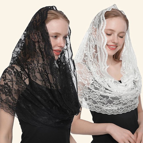 New Women Church Wedding Mantilla Lace Mass Head Covering Catholic Chapel Veil - Bild 4 von 17