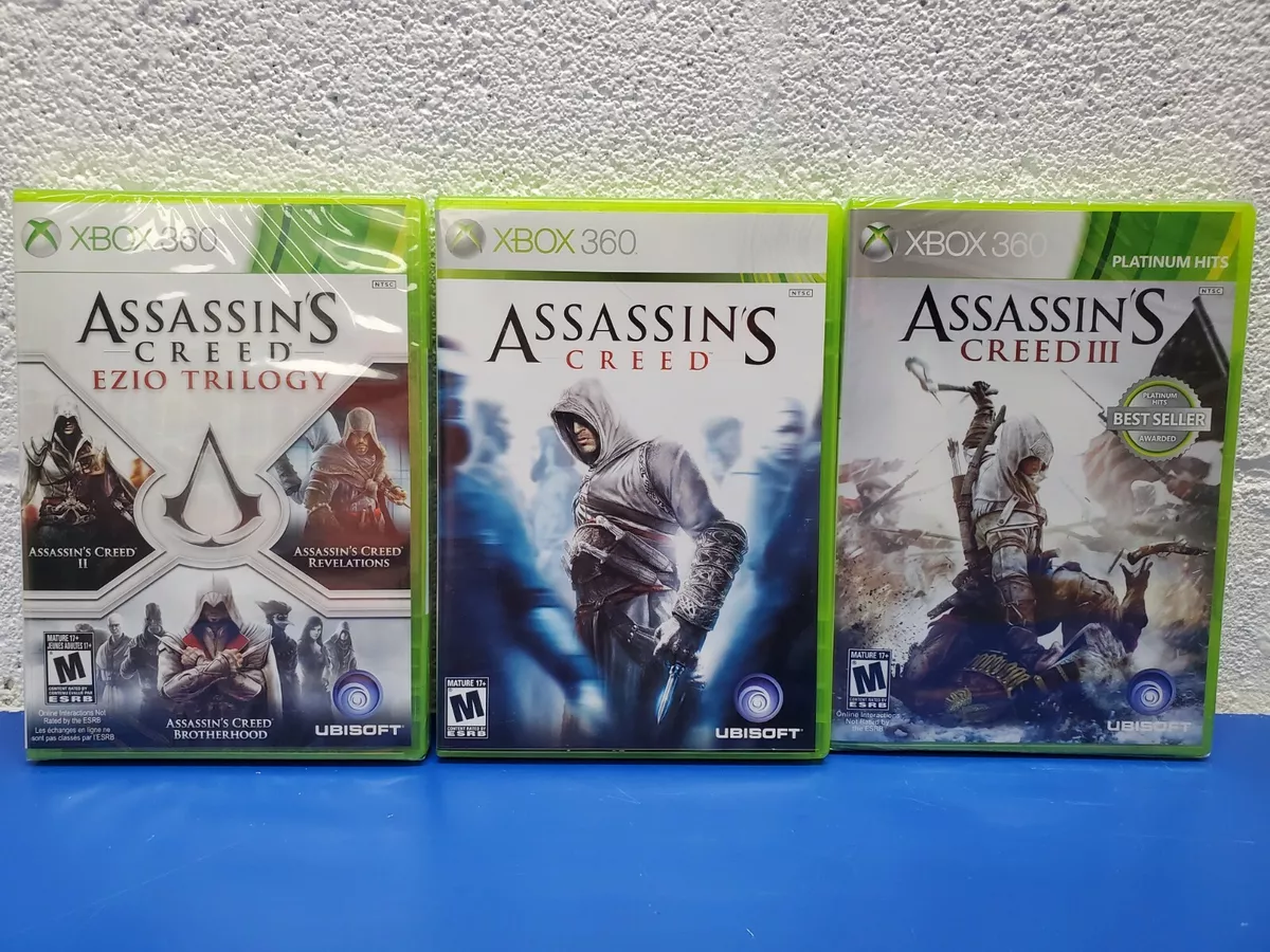 Assassin's Creed XBOX 360 Game Bundle 2, 3 + Brotherhood & Revelations Fast  Ship