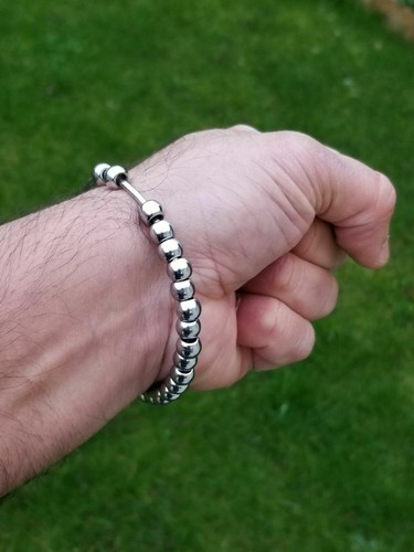 Meditation Praying Steel Beads Buddhist Hindu Sikh Singh Simarana Kada Kara H16 - Picture 4 of 12