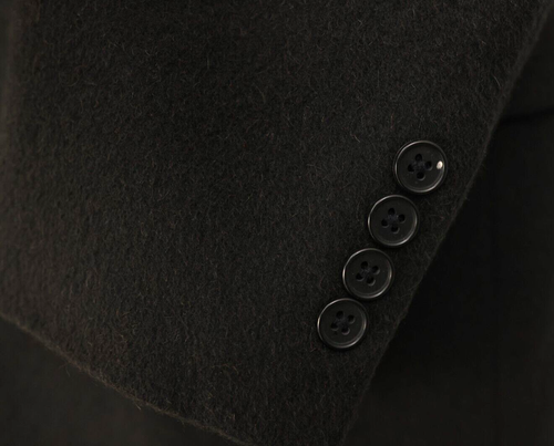 PERRY ELLIS PORTFOLIO mens solid black two button fleece coat jacket 42 R - Picture 6 of 9