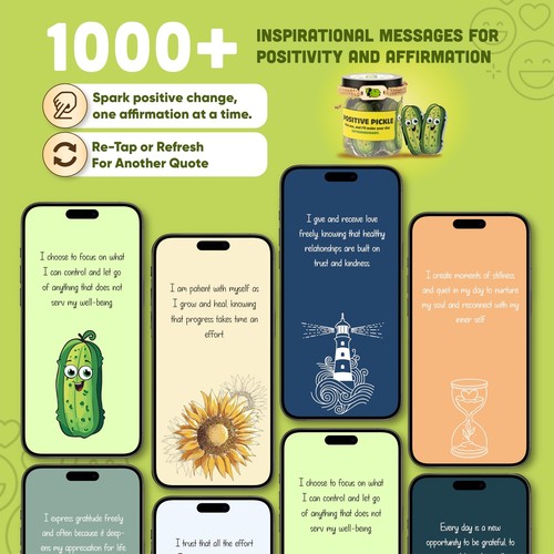 60 Positive Pickle Cards Affirmation Cards For Women Mom and Teens Pickle Gif... - Picture 5 of 6