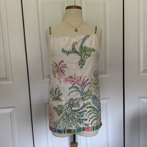 LORO PIANA Silk Top Size S Ethnic Floral & Fern Print NWT $1,175 ITALY Sleeveles - Picture 1 of 18