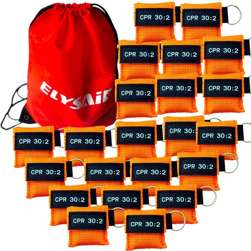 1000PCS CPR Mask Imprinted Your LOGO Orange CPR Nylon Keychain Pouch - Picture 2 of 10