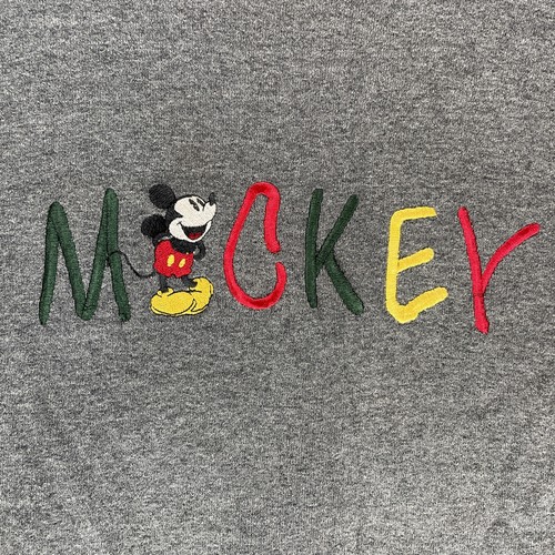 Vintage Mickey & Co. Crewneck Sweatshirt L Large 90s Gray Disney Embroidered - Picture 2 of 11