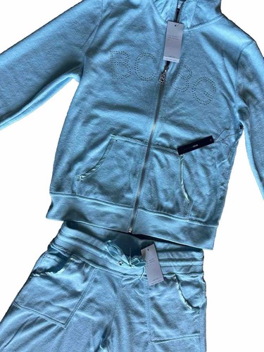 Athletic Pant Suits for Women Rhinestones Bcbg Blue Track Suit Jacket Pants SZ L - Picture 10 of 24