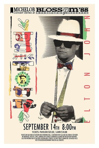 Elton John 1980 Blossom Music Center OH Concert Poster 11 X 17 Framed - Picture 1 of 2