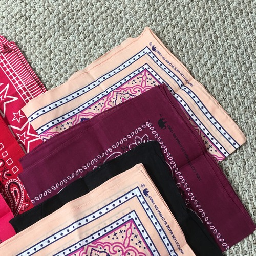 Bandana Lot of 18 Multi Colored Western Paisley Unique Patterns Rare Lot Bundle - Picture 8 of 9