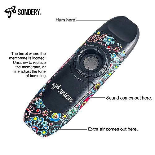 Profi Kazoo Blasinstrument mit 5 Membranen, Schlüsselband und Tasche SKII - Bild 5 von 7
