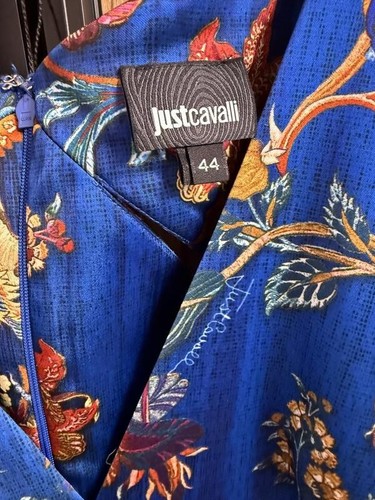 Just Cavalli Women Dress Blue Multicolor V-Neck Size 44 170/92A - Picture 7 of 9