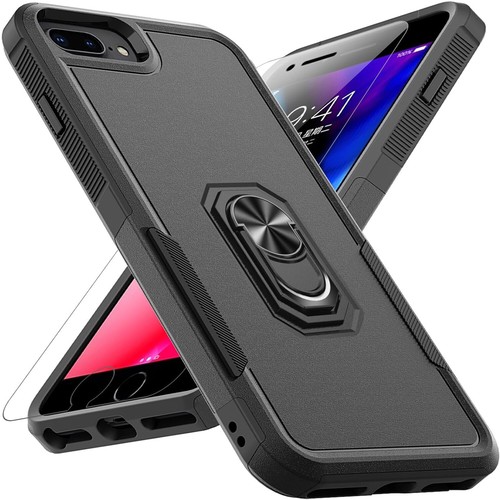 For iPhone SE 8 7 Plus 6s Case Phone Cover Shockproof Ring Stand+ Tempered Glass - Picture 2 of 38