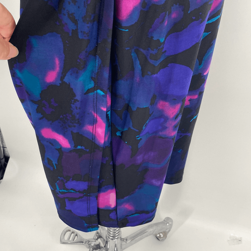 Lauren Ralph Lauren Size 8 Floral Faux Wrap Pullover Ruched MIDI Dress Black B - Picture 8 of 14