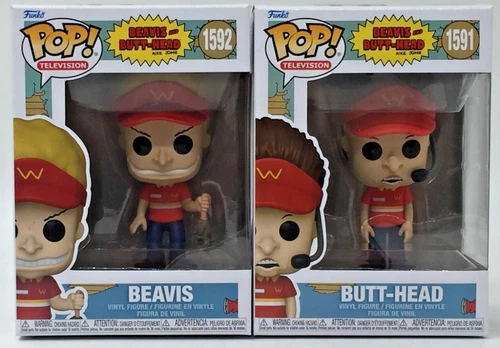 Funko POP! Television Beavis #1592 Butt-Head #1591 Set of 2 W/Protectors