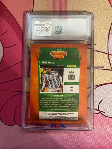 | LIONEL MESSI 2023-24 DONRUSS FIFA #1 CRUNCH TIME CGC 10 | - Picture 2 of 2