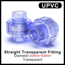 UPVC Straight Fittings Transparent Equal Fittings Union Fittings 20/25/32~63 mm