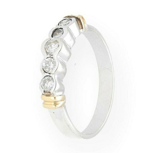 9Carat White & Yellow Gold 0.50ct Diamond Eternity Ring (Size S) 5mm Wide - Picture 2 of 3