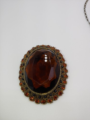 Unsigned Brooches Bezel Victorian Style Necklace Earrings Vintage Jewelry Lot, 4 - Picture 3 of 11