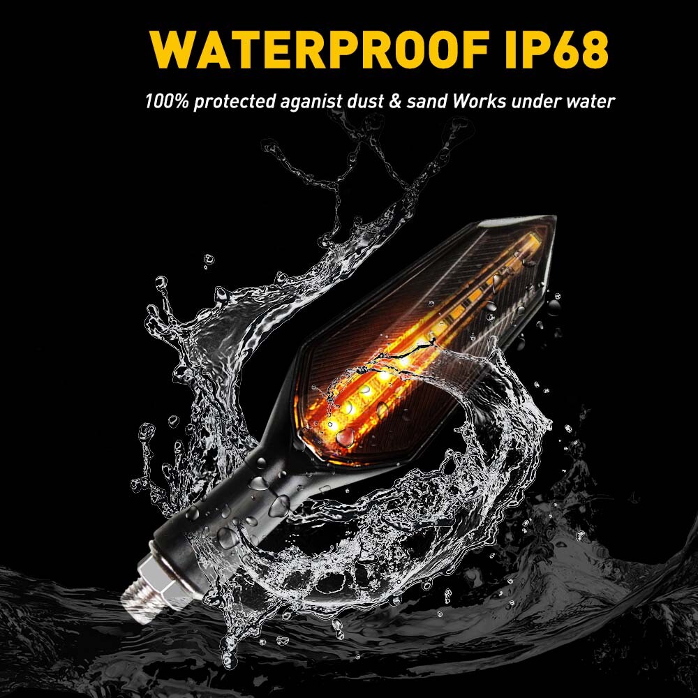 2x Motorcycle 12LED Turn Signal Sequential Flowing Indicator Lights