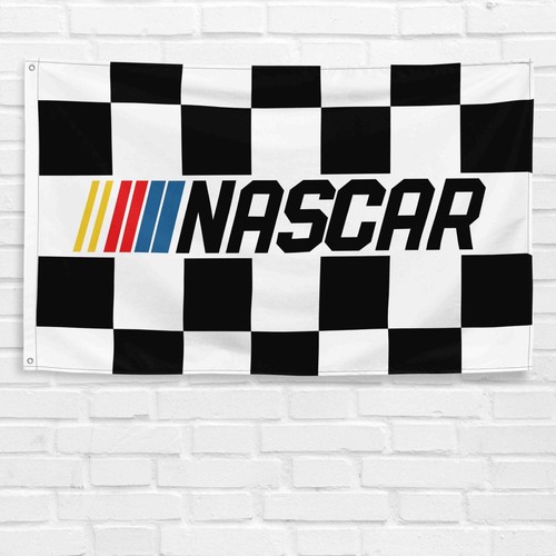 NASCAR karierte Autorennen Flagge 3 x 5 Fuß Banner Vintage Garage Garten Wandschild - Bild 8 von 12
