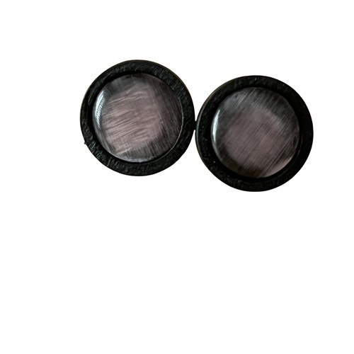 Natural Black Wood Gray Glass Earrings Studs, Stainless Steel Earrings, Boho Ear - Picture 2 of 10