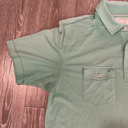 Linksoul Maderas Golf Polo Shirt Men’s Large Green Pocket Short Sleeve Casual - Picture 5 of 12