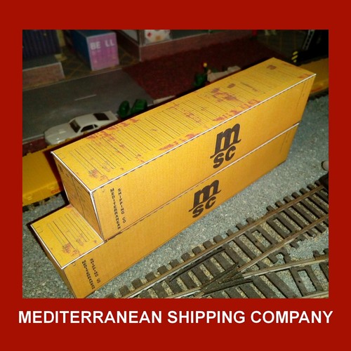 MSC Versand Container Kartenmodelle 20 Fuß 40 Fuß 45 Fuß 53 Fuß x 3 Spur HO Set x 3 - Bild 22 von 28