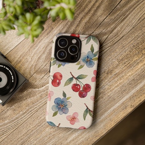Cherry & Floral Phone Case, Cute Flower & Fruit Cover | X61 - 第 9/272 張圖片