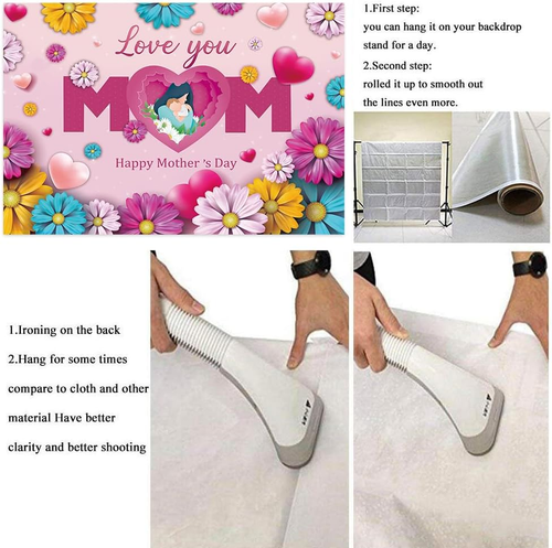 Happy Mother'S Day Backdrop Floral Thanks Mom Mother'S Day Photography Backgroun - Picture 7 of 7
