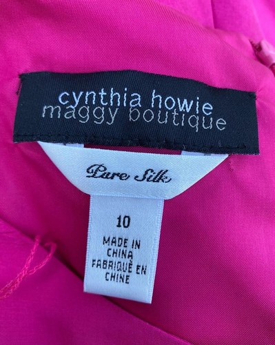 CYNTHIA HOWIE MAGGY BOUTIQUE Pink Silk Sleeveless Dress Sz 10 Lined Career Wear - Picture 5 of 5